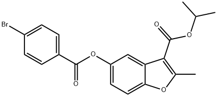 isopropyl 5-((4-bromobenzoyl)oxy)-2-methylbenzofuran-3-carboxylate Structural