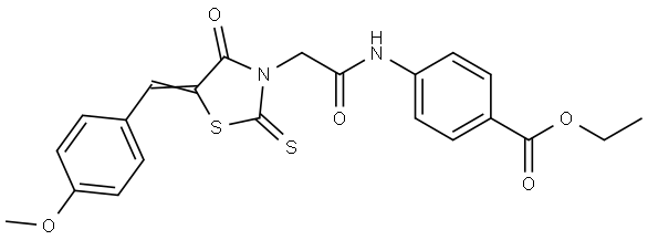 ethyl (E)-4-(2-(5-(4-methoxybenzylidene)-4-oxo-2-thioxothiazolidin-3-yl)acetamido)benzoate Structural