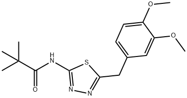 N-[5-[(3,4-dimethoxyphenyl)methyl]-1,3,4-thiadiazol-2-yl]-2,2-dimethylpropanamide Structural