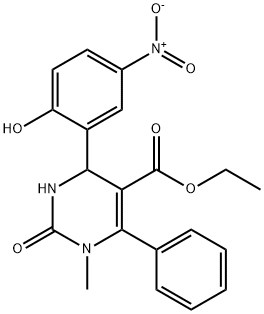 ethyl 4-(2-hydroxy-5-nitrophenyl)-1-methyl-2-oxo-6-phenyl-1,2,3,4-tetrahydropyrimidine-5-carboxylate Structural