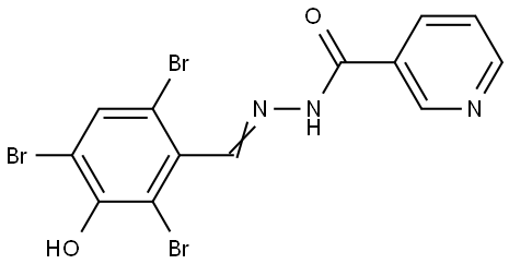 N-[(E)-(2,4,6-tribromo-3-hydroxyphenyl)methylideneamino]pyridine-3-carboxamide Structural