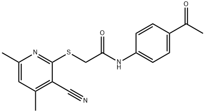N-(4-acetylphenyl)-2-((3-cyano-4,6-dimethylpyridin-2-yl)thio)acetamide Structural