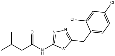 N-[5-(2,4-dichlorobenzyl)-1,3,4-thiadiazol-2-yl]-3-methylbutanamide Structural