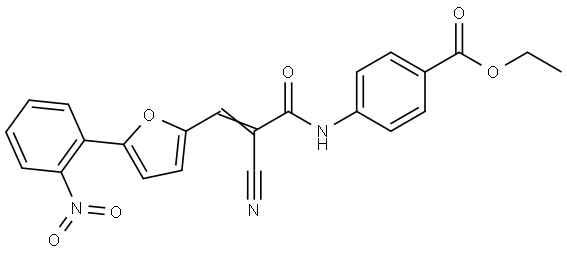ethyl (E)-4-(2-cyano-3-(5-(2-nitrophenyl)furan-2-yl)acrylamido)benzoate Structural