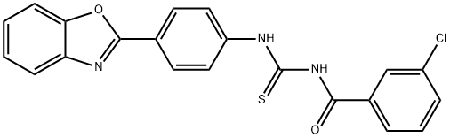N-{[4-(1,3-benzoxazol-2-yl)phenyl]carbamothioyl}-3-chlorobenzamide Structural