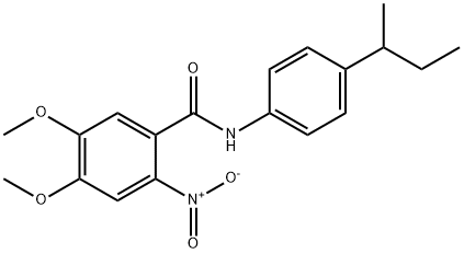 N-[4-(butan-2-yl)phenyl]-4,5-dimethoxy-2-nitrobenzamide Structural