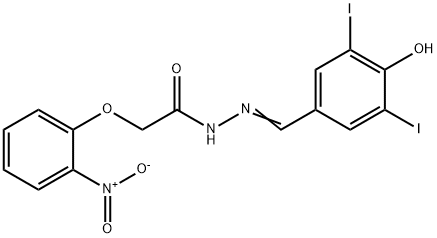 N'-[(E)-(4-hydroxy-3,5-diiodophenyl)methylidene]-2-(2-nitrophenoxy)acetohydrazide Structural