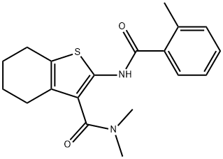 N,N-dimethyl-2-{[(2-methylphenyl)carbonyl]amino}-4,5,6,7-tetrahydro-1-benzothiophene-3-carboxamide Structural