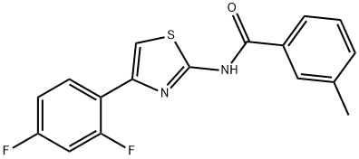 N-[4-(2,4-difluorophenyl)-1,3-thiazol-2-yl]-3-methylbenzamide Structural