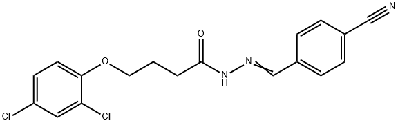 N'-(4-cyanobenzylidene)-4-(2,4-dichlorophenoxy)butanohydrazide Structural