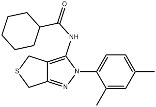 N-(2-(2,4-dimethylphenyl)-2,6-dihydro-4H-thieno[3,4-c]pyrazol-3-yl)cyclohexanecarboxamide Structural
