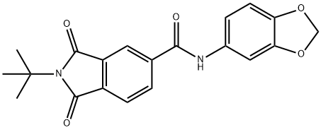 N-(1,3-benzodioxol-5-yl)-2-tert-butyl-1,3-dioxo-2,3-dihydro-1H-isoindole-5-carboxamide Structural