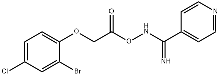 N'-{[2-(2-bromo-4-chlorophenoxy)acetyl]oxy}pyridine-4-carboximidamide Structural