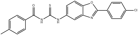 N-{[2-(4-chlorophenyl)-1,3-benzoxazol-5-yl]carbamothioyl}-4-methylbenzamide Structural