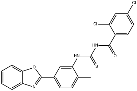 N-{[5-(1,3-benzoxazol-2-yl)-2-methylphenyl]carbamothioyl}-2,4-dichlorobenzamide Structural