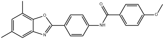 N-[4-(5,7-dimethyl-1,3-benzoxazol-2-yl)phenyl]-4-methoxybenzamide Structural
