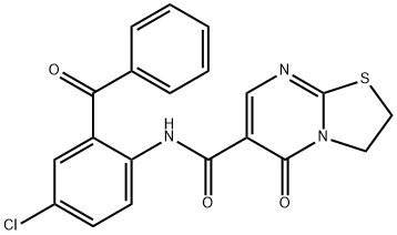 N-(2-benzoyl-4-chlorophenyl)-5-oxo-2,3-dihydro-5H-thiazolo[3,2-a]pyrimidine-6-carboxamide Structural