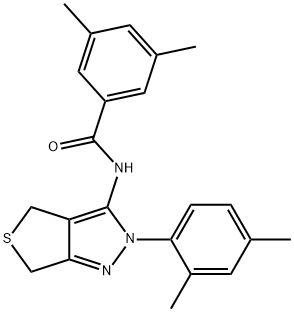 N-(2-(2,4-dimethylphenyl)-2,6-dihydro-4H-thieno[3,4-c]pyrazol-3-yl)-3,5-dimethylbenzamide Structural