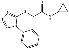 N-cyclopropyl-2-[(1-phenyl-1H-tetrazol-5-yl)sulfanyl]acetamide Structural