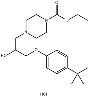 ethyl 4-(3-(4-(tert-butyl)phenoxy)-2-hydroxypropyl)piperazine-1-carboxylate hydrochloride Structural