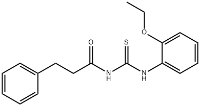 N-[(2-ethoxyphenyl)carbamothioyl]-3-phenylpropanamide Structural