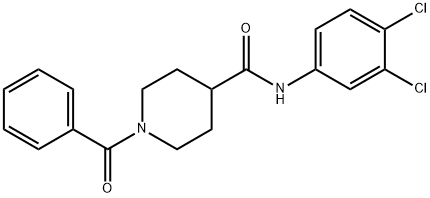 N-(3,4-dichlorophenyl)-1-(phenylcarbonyl)piperidine-4-carboxamide Structural