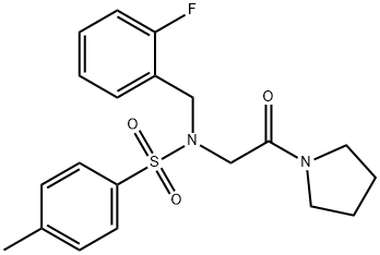 N-(2-fluorobenzyl)-4-methyl-N-[2-oxo-2-(pyrrolidin-1-yl)ethyl]benzenesulfonamide Structural