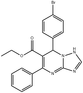 ethyl 7-(4-bromophenyl)-5-phenyl-4,7-dihydro[1,2,4]triazolo[1,5-a]pyrimidine-6-carboxylate Structural
