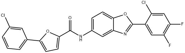 N-[2-(2-chloro-4,5-difluorophenyl)-1,3-benzoxazol-5-yl]-5-(3-chlorophenyl)furan-2-carboxamide Structural