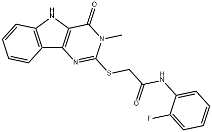 N-(2-fluorophenyl)-2-((3-methyl-4-oxo-4,5-dihydro-3H-pyrimido[5,4-b]indol-2-yl)thio)acetamide Structural