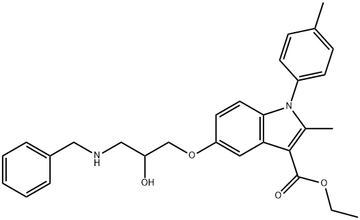 ethyl 5-(3-(benzylamino)-2-hydroxypropoxy)-2-methyl-1-(p-tolyl)-1H-indole-3-carboxylate Structural