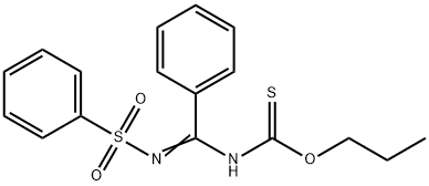 O-propyl (E)-(phenyl((phenylsulfonyl)imino)methyl)carbamothioate Structural