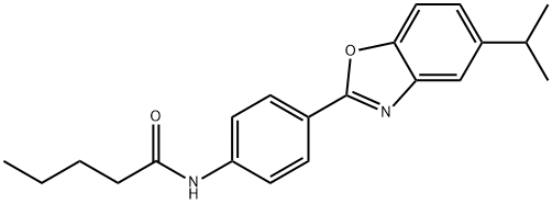 N-{4-[5-(propan-2-yl)-1,3-benzoxazol-2-yl]phenyl}pentanamide Structural