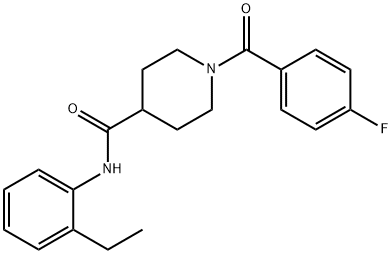 N-(2-ethylphenyl)-1-[(4-fluorophenyl)carbonyl]piperidine-4-carboxamide Structural