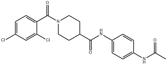 N-[4-(acetylamino)phenyl]-1-[(2,4-dichlorophenyl)carbonyl]piperidine-4-carboxamide Structural