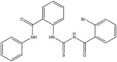 N-({[2-(anilinocarbonyl)phenyl]amino}carbonothioyl)-2-bromobenzamide Structural