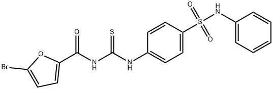 N-({[4-(anilinosulfonyl)phenyl]amino}carbonothioyl)-5-bromo-2-furamide Structural