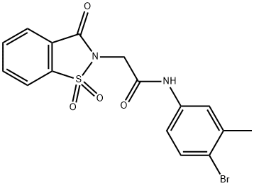 N-(4-bromo-3-methylphenyl)-2-(1,1-dioxido-3-oxo-1,2-benzothiazol-2(3H)-yl)acetamide Structural
