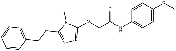 N-(4-methoxyphenyl)-2-{[4-methyl-5-(2-phenylethyl)-4H-1,2,4-triazol-3-yl]sulfanyl}acetamide Structural