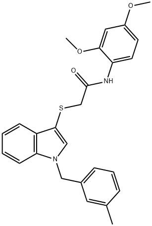 N-(2,4-dimethoxyphenyl)-2-((1-(3-methylbenzyl)-1H-indol-3-yl)thio)acetamide Structural