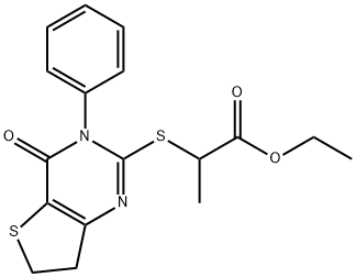 ethyl 2-((4-oxo-3-phenyl-3,4,6,7-tetrahydrothieno[3,2-d]pyrimidin-2-yl)thio)propanoate Structural