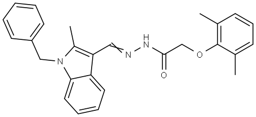 N'-[(E)-(1-benzyl-2-methyl-1H-indol-3-yl)methylidene]-2-(2,6-dimethylphenoxy)acetohydrazide Structural