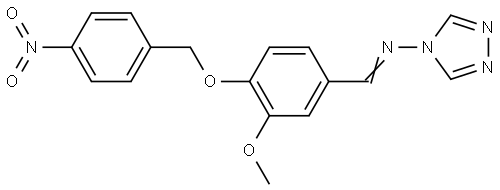 N-[(E)-{3-methoxy-4-[(4-nitrobenzyl)oxy]phenyl}methylidene]-4H-1,2,4-triazol-4-amine Structural