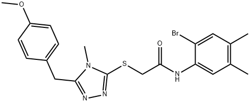 N-(2-bromo-4,5-dimethylphenyl)-2-{[5-(4-methoxybenzyl)-4-methyl-4H-1,2,4-triazol-3-yl]sulfanyl}acetamide Structural