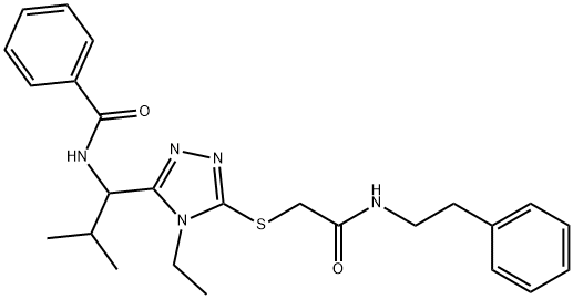 N-{1-[4-ethyl-5-({2-oxo-2-[(2-phenylethyl)amino]ethyl}sulfanyl)-4H-1,2,4-triazol-3-yl]-2-methylpropyl}benzamide Structural
