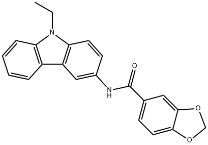N-(9-ethyl-9H-carbazol-3-yl)-1,3-benzodioxole-5-carboxamide Structural