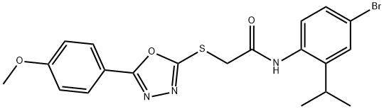 N-[4-bromo-2-(propan-2-yl)phenyl]-2-{[5-(4-methoxyphenyl)-1,3,4-oxadiazol-2-yl]sulfanyl}acetamide Structural