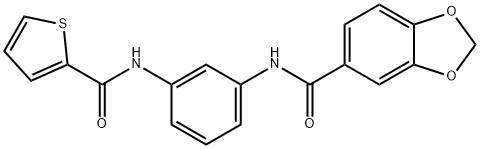 N-{3-[(thiophen-2-ylcarbonyl)amino]phenyl}-1,3-benzodioxole-5-carboxamide Structural