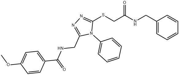 N-[(5-{[2-(benzylamino)-2-oxoethyl]sulfanyl}-4-phenyl-4H-1,2,4-triazol-3-yl)methyl]-4-methoxybenzamide Structural