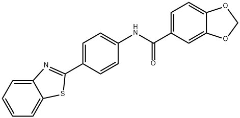 N-[4-(1,3-benzothiazol-2-yl)phenyl]-1,3-benzodioxole-5-carboxamide Structural